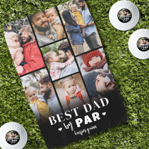 Bester Papa Par Foto Collage Vatertag Golfhandtuch