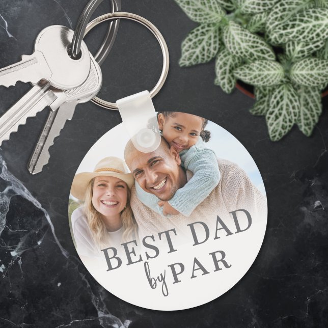 Bester Papa Par Foto Schlüsselanhänger (Best Dad By Par Photo Keychain)