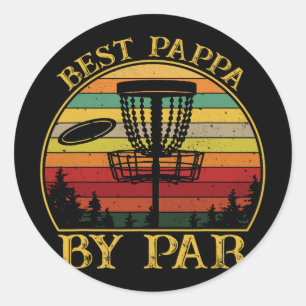 Bester Papa Par Lustiger Disc-Golf spielender Vate Runder Aufkleber