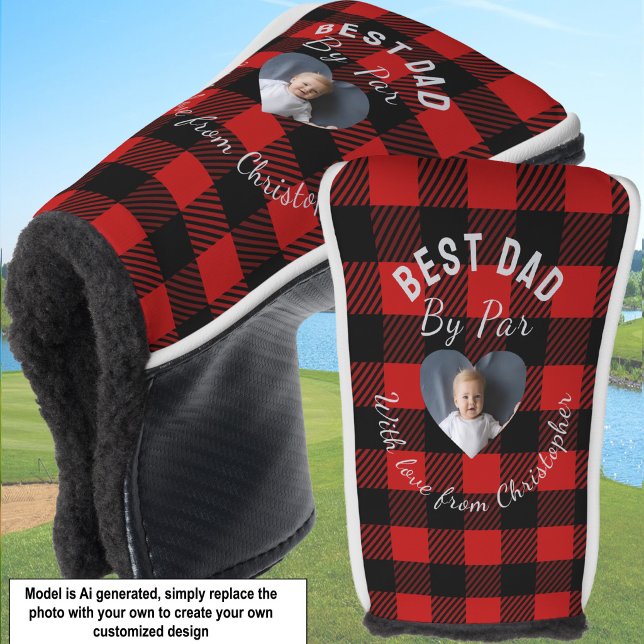 Bester Papa Par-Vorlage mit individuellem Kinderfo Golf Headcover (Von Creator hochgeladen)