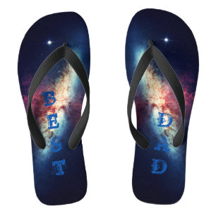 Bester Papa personalisierte blaue Kosmos  Flip Flops