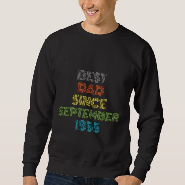 Bester Papa seit September 1955 Cooles Geschenk Sweatshirt (Vorderseite)