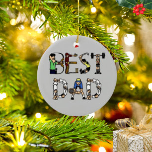Bester Papa Sport Spaß Text Ornament