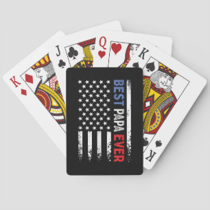 Bester Papa-Tag des Vaters mit amerikanischer Flag Spielkarten