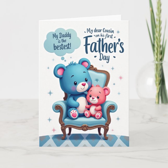Bester Papa Teddybär Grußkarte Karte (Vorderseite)