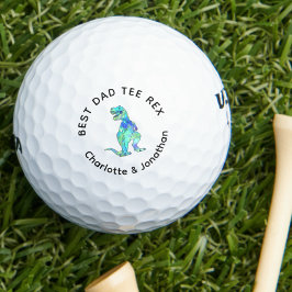 Bester Papa Tee Rex personalisiert mit Kindernamen Golfball