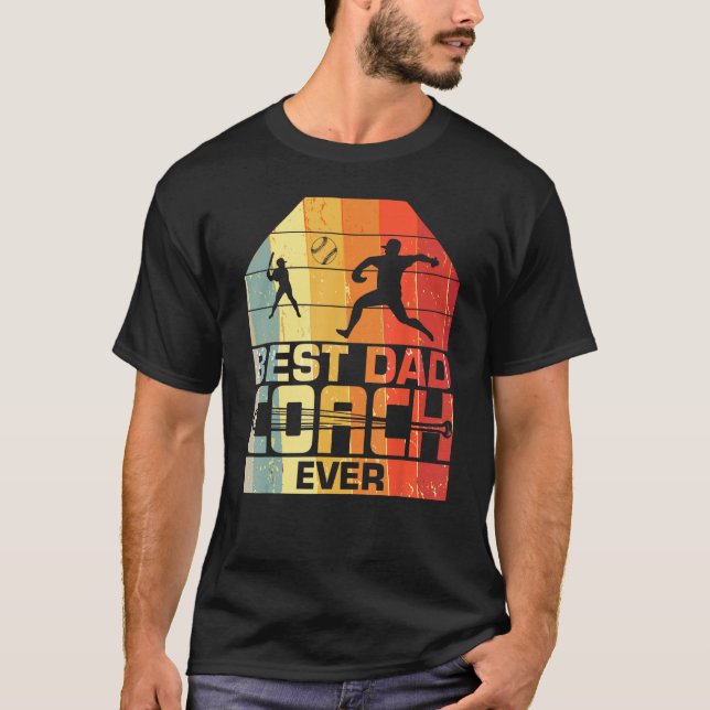 Bester Papa-Trainer überhaupt Baseball  Vatertag T-Shirt (Vorderseite)