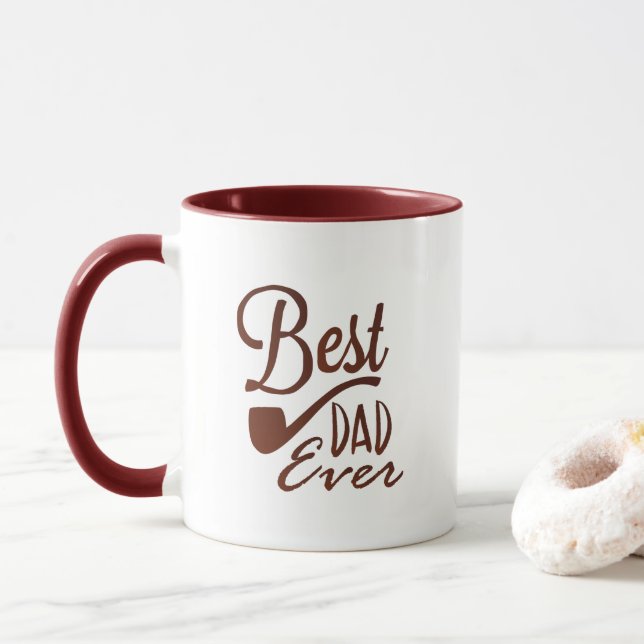 Bester Papa überhaupt Elegant Weiß Tasse (Mit Donut)