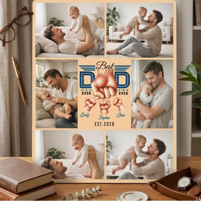 Bester Papa überhaupt Personalisiert | Benutzerdef Fotoplatte (Best Dad Ever Personalized | Custom Father’s Day Plaque )