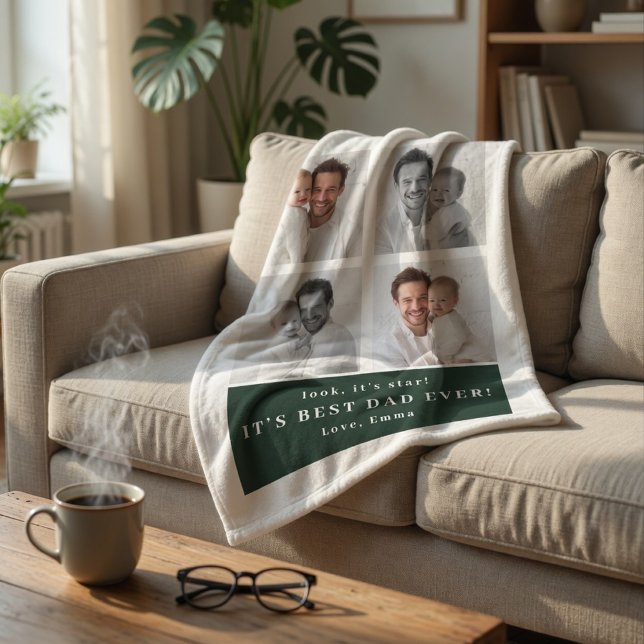 Bester Papa überhaupt Personalisierte Fotodecke |  Fleecedecke (Von Creator hochgeladen)