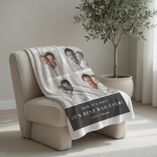 Bester Papa überhaupt Personalisierte Fotodecke |  Fleecedecke (Von Creator hochgeladen)