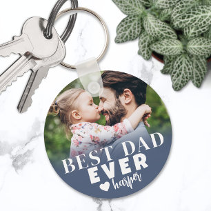 Bester Papa überhaupt Personalisiertes Foto Schlüsselanhänger