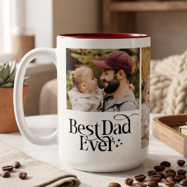 Bester Papa überhaupt Personalisiertes Foto Zweifarbige Tasse