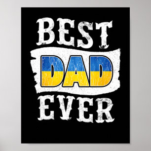 Bester Papa überhaupt Ukrainische Flagge zum Vater Poster