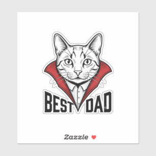 Bester Papa Vampir Katze Vintage Gravur Design_1 Aufkleber