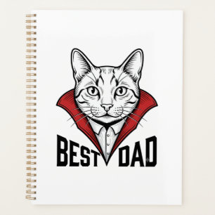 Bester Papa Vampir Katze Vintage Gravur Design_1 Planer
