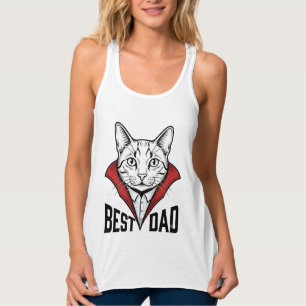 Bester Papa Vampir Katze Vintage Gravur Design_1 Tank Top
