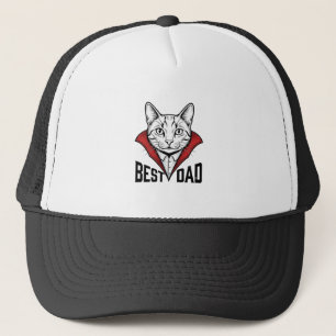 Bester Papa Vampir Katze Vintage Gravur Design_1 Truckerkappe