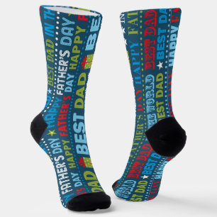 Bester Papa, Vatertag-Typografie-Muster Socken