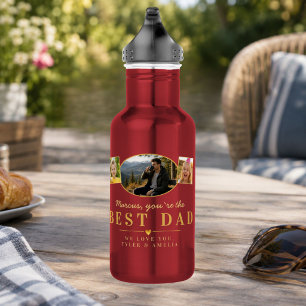 Bester Papa Vatertagsgeschenk von Kindern Foto Edelstahlflasche