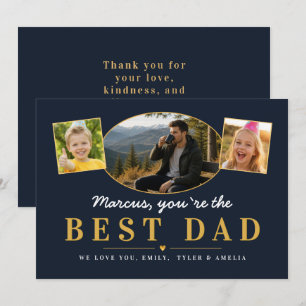 Bester Papa Vatertagsgeschenk von Kindern Foto Feiertagskarte