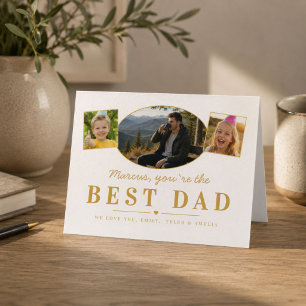 Bester Papa Vatertagsgeschenk von Kindern Foto Feiertagskarte