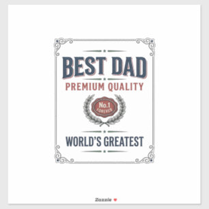 Bester Papa Vintage Gravur T-Shirt Design_1 Aufkleber