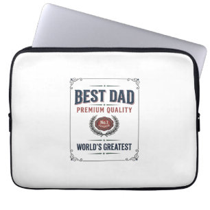 Bester Papa Vintage Gravur T-Shirt Design_1 Laptopschutzhülle