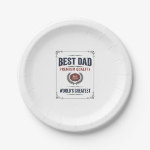Bester Papa Vintage Gravur T-Shirt Design_1 Pappteller