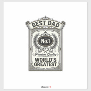 Bester Papa Vintage-Gravur Vatertag Aufkleber