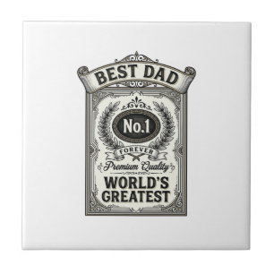Bester Papa Vintage-Gravur Vatertag Fliese