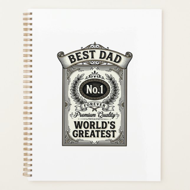 Bester Papa Vintage Gravur Vatertag Planer (Vorderseite)