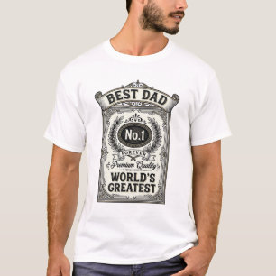 Bester Papa Vintage-Gravur Vatertag T-Shirt