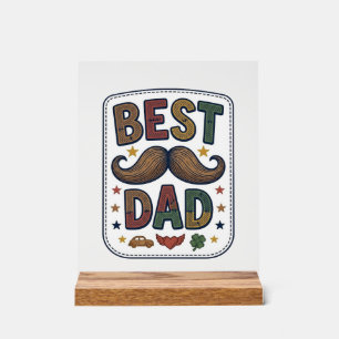 Bester Papa Vintage Schnurrbart Vektor Vater Desig Acrylschild