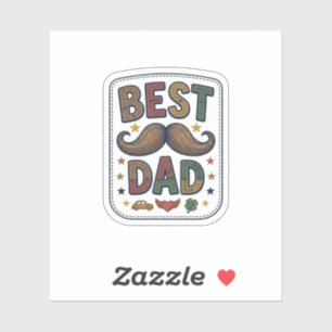Bester Papa Vintage Schnurrbart Vektor Vater Desig Aufkleber