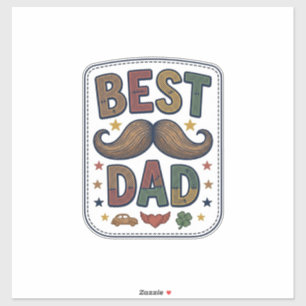 Bester Papa Vintage Schnurrbart Vektor Vater Desig Aufkleber