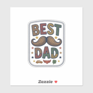 Bester Papa Vintage Schnurrbart Vektor Vater Desig Aufkleber