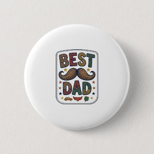 Bester Papa Vintage Schnurrbart Vektor Vater Desig Button
