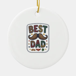 Bester Papa Vintage Schnurrbart Vektor Vater Desig Keramik Ornament