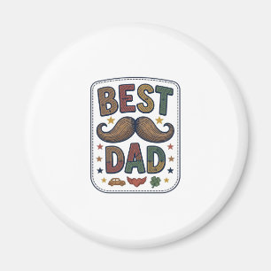 Bester Papa Vintage Schnurrbart Vektor Vater Desig Magnet