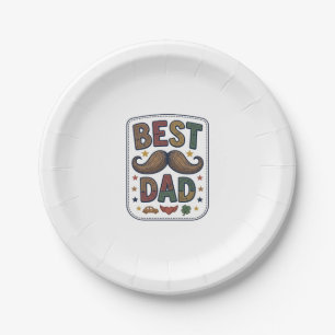 Bester Papa Vintage Schnurrbart Vektor Vater Desig Pappteller