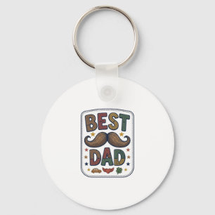 Bester Papa Vintage Schnurrbart Vektor Vater Desig Schlüsselanhänger