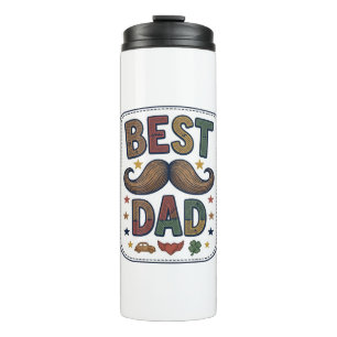 Bester Papa Vintage Schnurrbart Vektor Vater Desig Thermosbecher