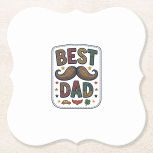 Bester Papa Vintage Schnurrbart Vektor Vater Desig Untersetzer