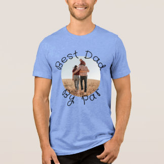 Bester Papa Von Par Foto Design Lustiger Golf-Vate Tri-Blend Shirt