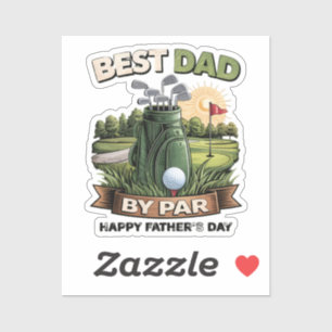 Bester Papa von Par Golf-Vater Lustig Aufkleber