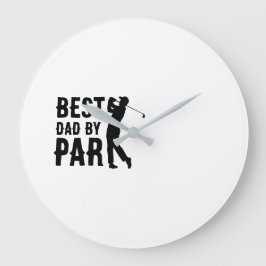 Bester Papa von Par Golf Vatertag Daddy-Geschenkwa Große Wanduhr