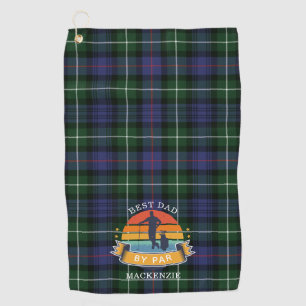 Bester Papa von Par Plaid MacKenzie Grün Lila Golfhandtuch