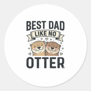 Bester Papa wie kein anderer Otter Süßer Otter Vat Runder Aufkleber