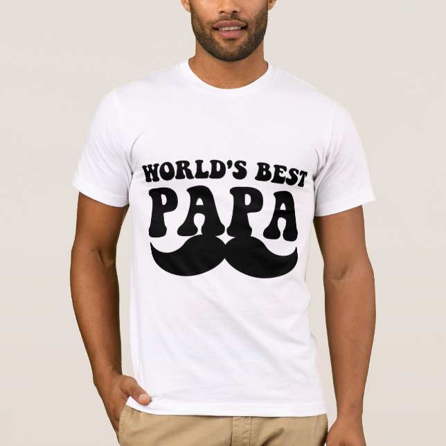 bester Papaschnurrbart der Welt T-Shirt (Vorderseite)